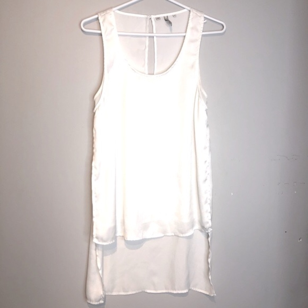 GUESS Layered High Low Chiffon Tank, size Small